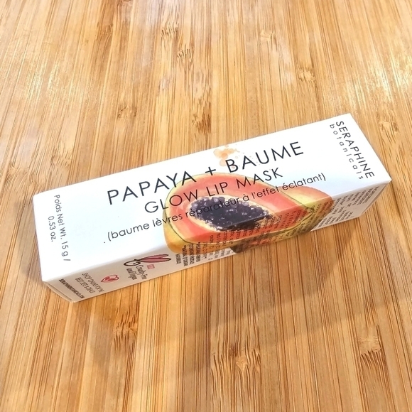Seraphine Botanicals Papaya + Baume Glow Lip Mask, Size 15g - Picture 4 of 7